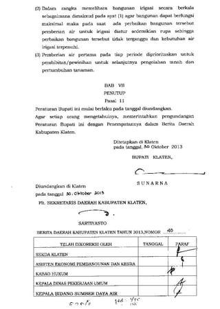 Perbub no 40 tahun 2013