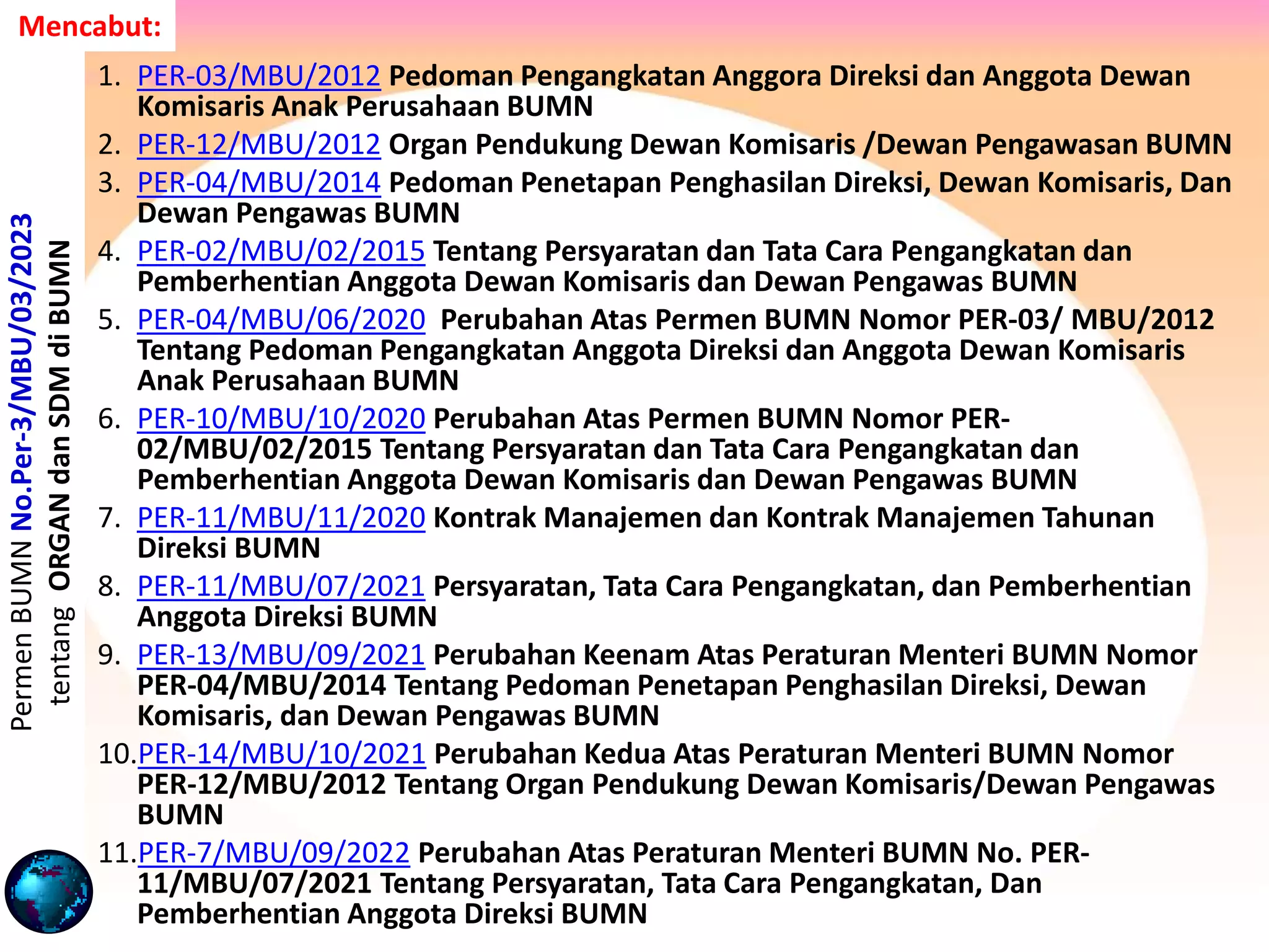 Ketentuan Terbaru Permen Bumn No Per 3 Tahun 2023 Tentang Organ