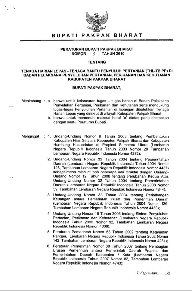 Contoh Surat Keputusan Tenaga Harian Lepas THEWALKINGCLOUDS