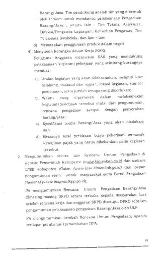 Perbup no 42 th 2013 ttg petunjuk pelaks kegiatan di kab klaten