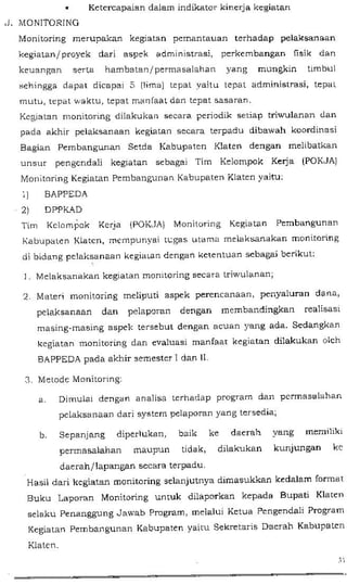Perbup no 42 th 2013 ttg petunjuk pelaks kegiatan di kab klaten