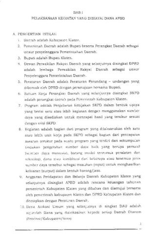 Perbup no 42 th 2013 ttg petunjuk pelaks kegiatan di kab klaten