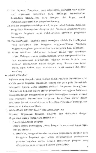 Perbup no 42 th 2013 ttg petunjuk pelaks kegiatan di kab klaten