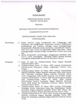 Perbup nomor 7 tahun 2014