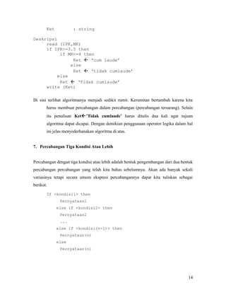 Percabangan - Logika dan Algoritma | DOC