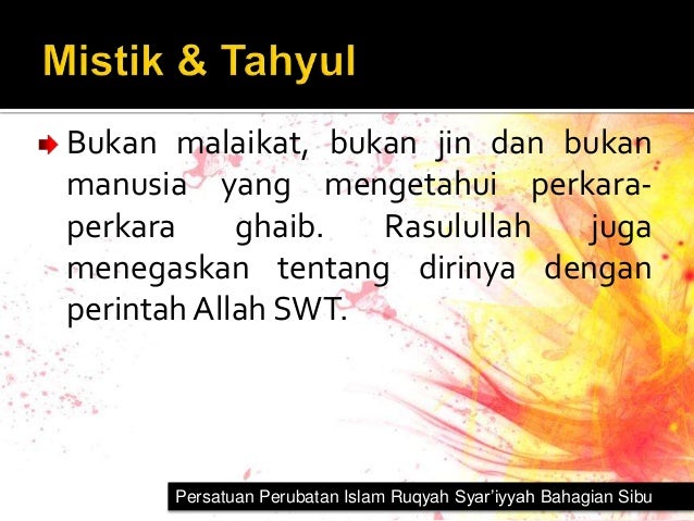 Percaya kepada perkara mistik dan tahyul