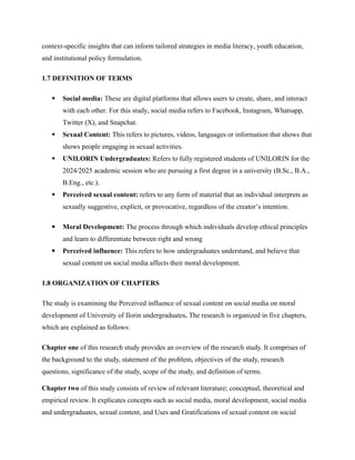 PERCEIVED INFLUENCE OF SEXUAL CONTENT ON SOCIAL MEDIA ON MORAL ...