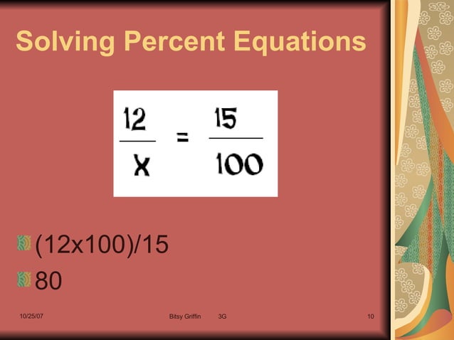 Percent Equations | PPT | Science image.