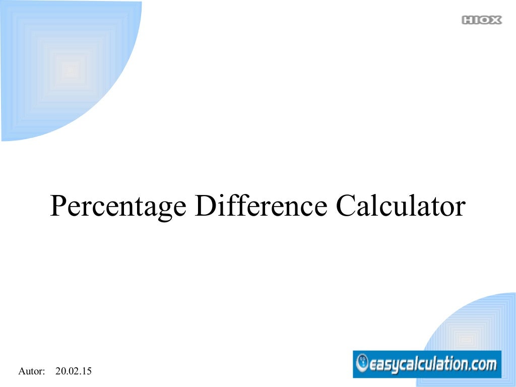 Percentage Difference Calculator