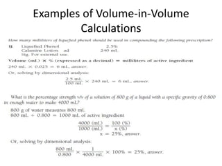 Examples of Volume-in-Volume
Calculations
 