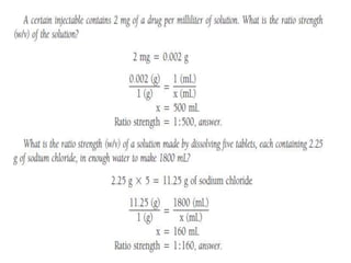 Percentage and ratio strength
