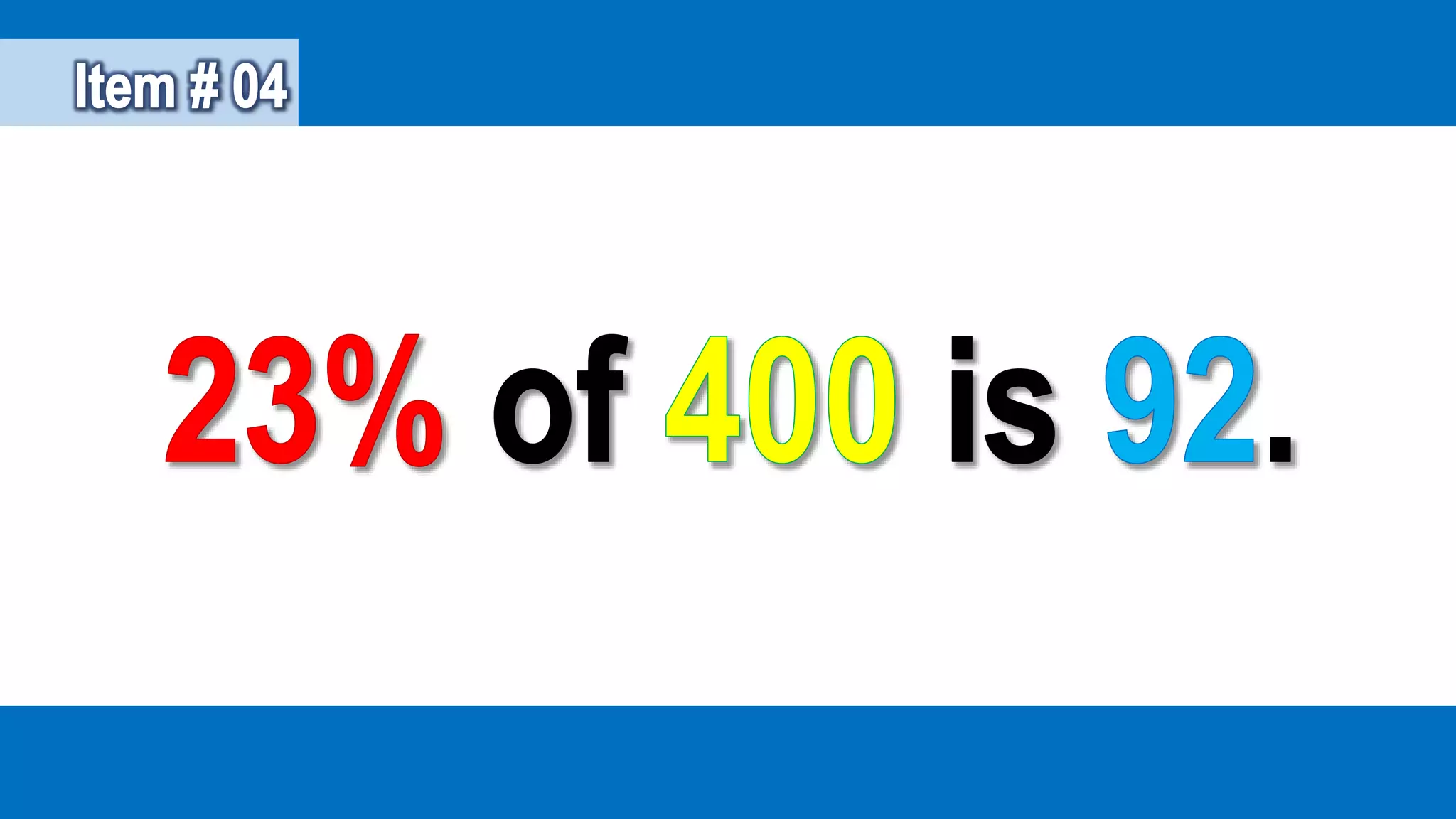 Percentage, Base, and Rate
