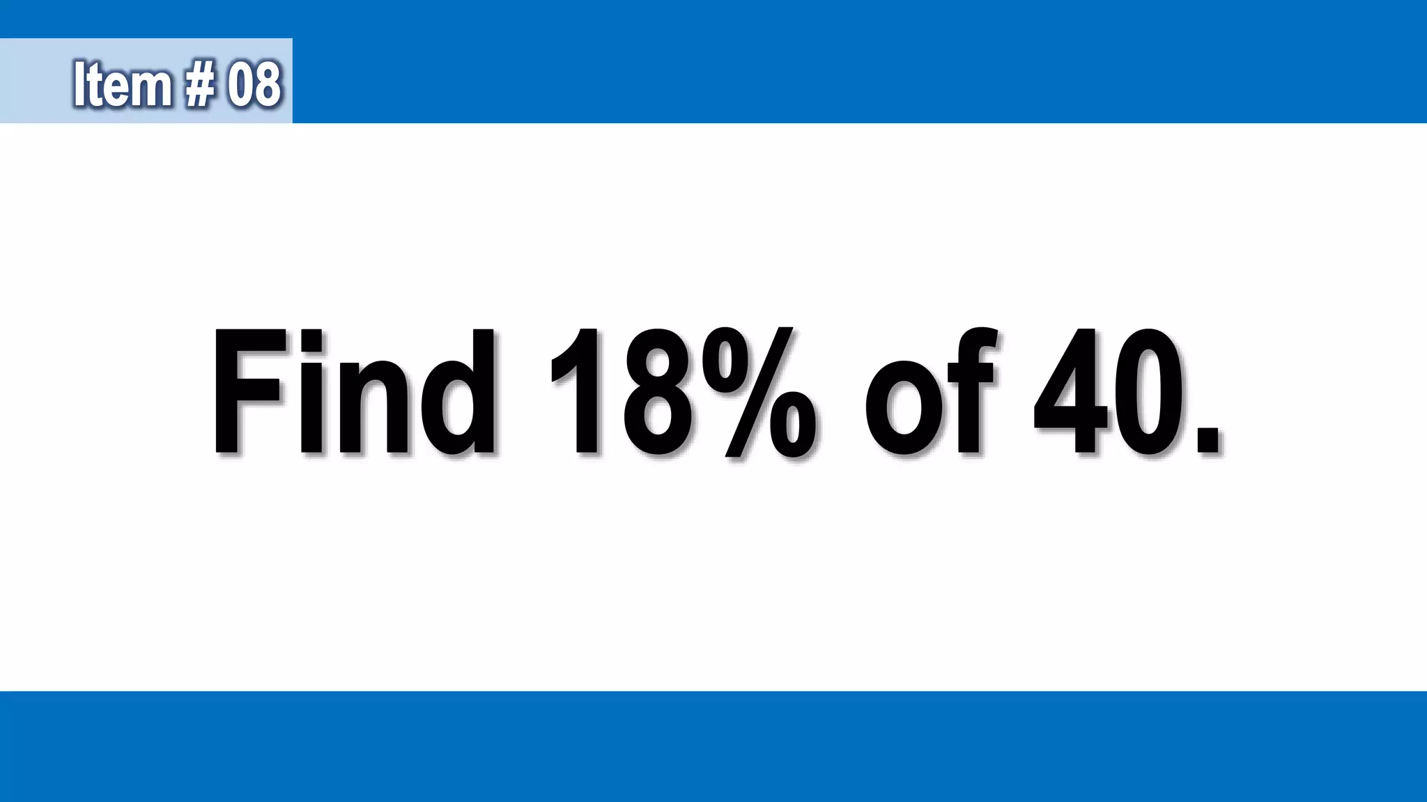 Percentage, Base, and Rate