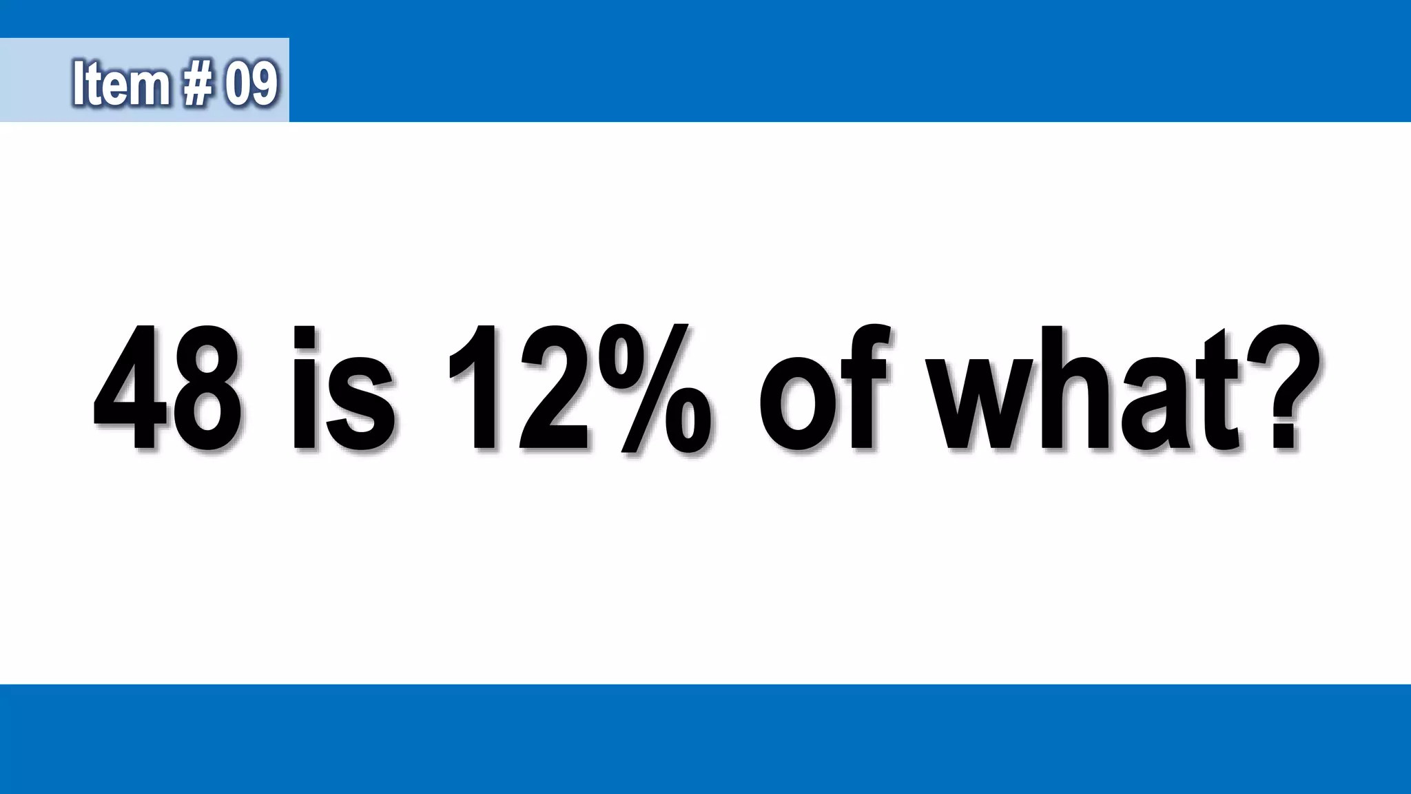 Percentage, Base, and Rate