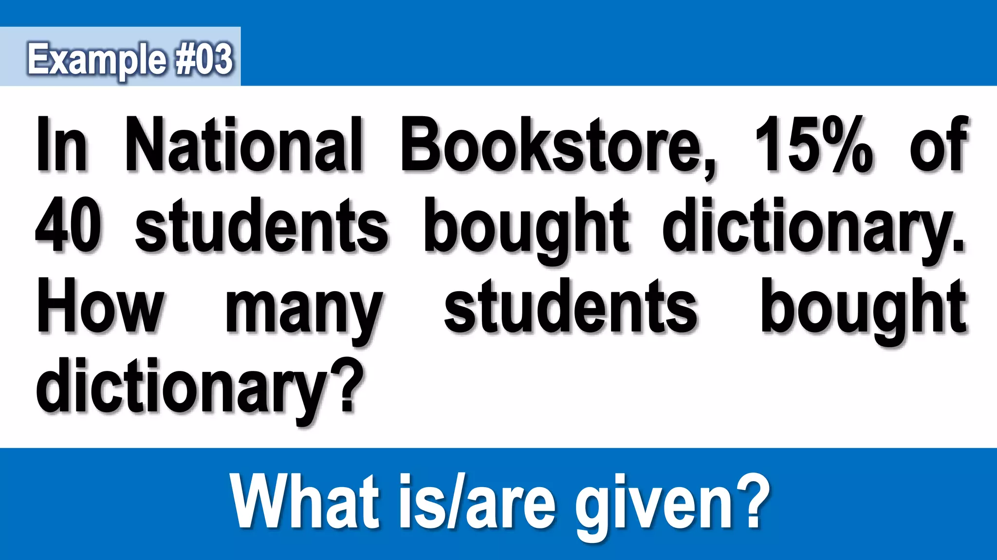 Percentage, Base, and Rate