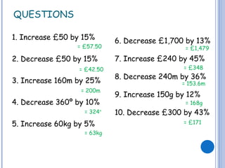 Percentage Increase and Decrease.ppt presentation | PPT