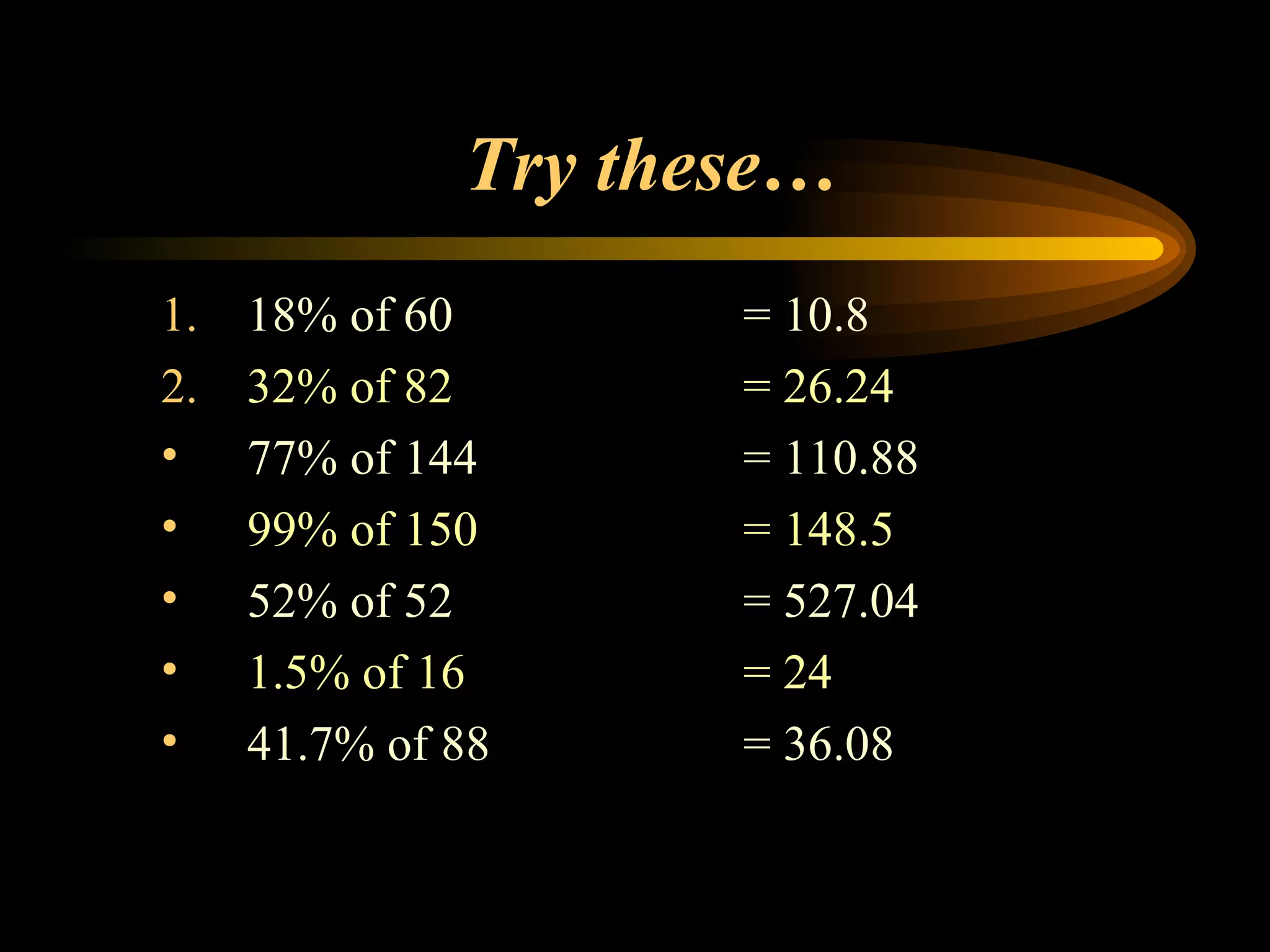 Percentages Ppt Percentages Ppt