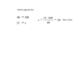 Amb  sentit comúSolució  70 %Amb la regla de tres