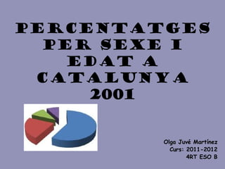 PERCENTATGES PER SEXE i EDAT A CATALUNYA 2001 Olga Juvé Martínez Curs: 2011-2012 4RT ESO B 