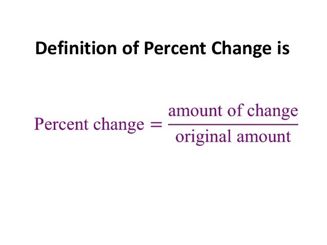 Percent Change Day 1: Definition of percent change