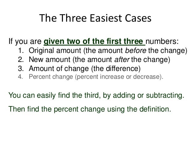 Percent Change Day 1 Definition of percent change
