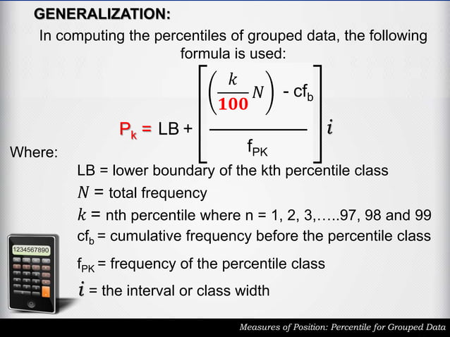 PERCENTILES FOR GROUPED DATA AND PERCENTILE RANK.pptx
