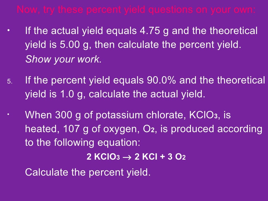 Percent Yield