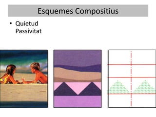 Esquemes Compositius
• Quietud
  Passivitat
 