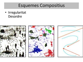Esquemes Compositius
• Irregularitat
  Desordre
 