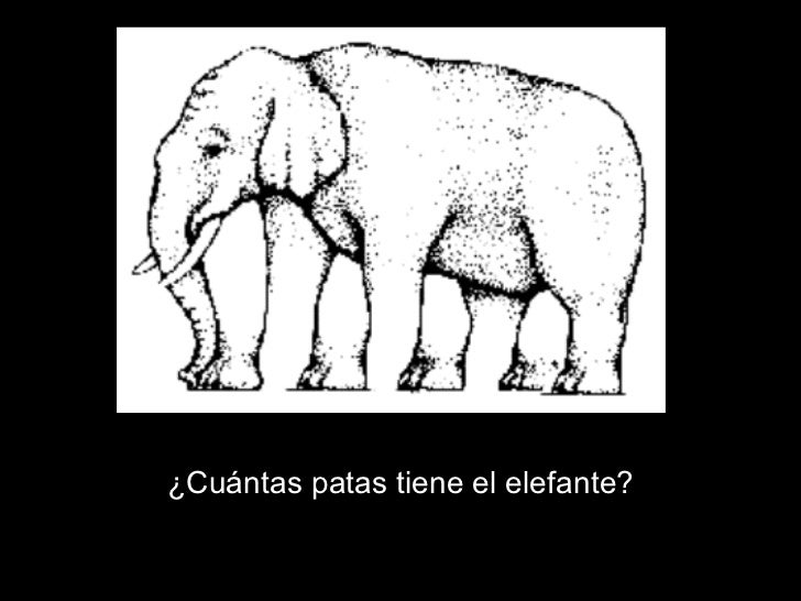 ¿Cuántas patas tiene el elefante? 