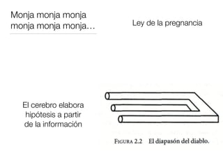 Monja monja monja
monja monja monja…
El cerebro elabora
hipótesis a partir
de la información
Ley de la pregnancia
 