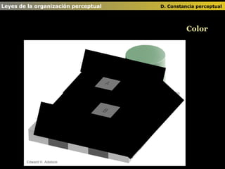 Leyes de la organización perceptual      D. Constancia perceptual   Color 