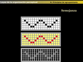 Semejanza Leyes de la organización perceptual  B. Principios de agrupamiento   