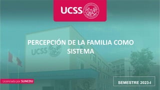 SEMESTRE 2023-I
PERCEPCIÓN DE LA FAMILIA COMO
SISTEMA
 