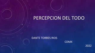 PERCEPCION DEL TODO
DANTE TORRES RIOS
CDMX
2022
 