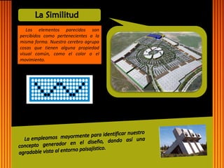 Los elementos parecidos son percibidos como pertenecientes a la misma forma. Nuestro cerebro agrupa cosas que tienen alguna propiedad visual común, como el color o el movimiento.  