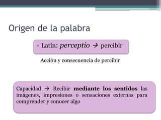 Percibida Percepción visual, auditiva, somatosentidos y sentidos químicos ppfb | PPTX