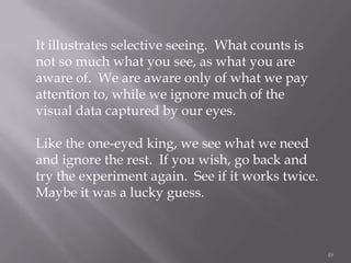 Selecting Seeing Perception: How We See | PPTX