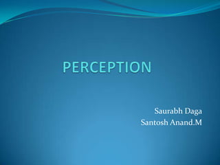 PERCEPTION Saurabh Daga Santosh Anand.M 