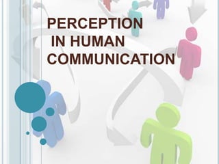 PERCEPTION 
IN HUMAN 
COMMUNICATION 
 