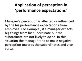 Perception And Performance Perception | PPTX