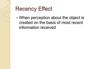 Presentation on Perception - Organisation Behavior | PPTX