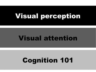 Visual perception


Visual attention


 Cognition 101
 