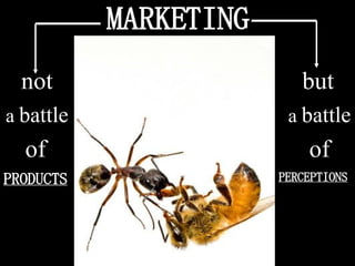 MARKETING not a  battle of PRODUCTS but a  battle of PERCEPTIONS 