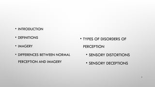 Comprehensive Overview of Disorders of Perception in Psychiatry | PPTX