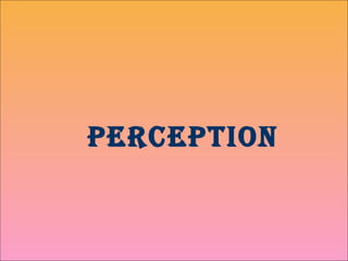 PERCEPTION

 