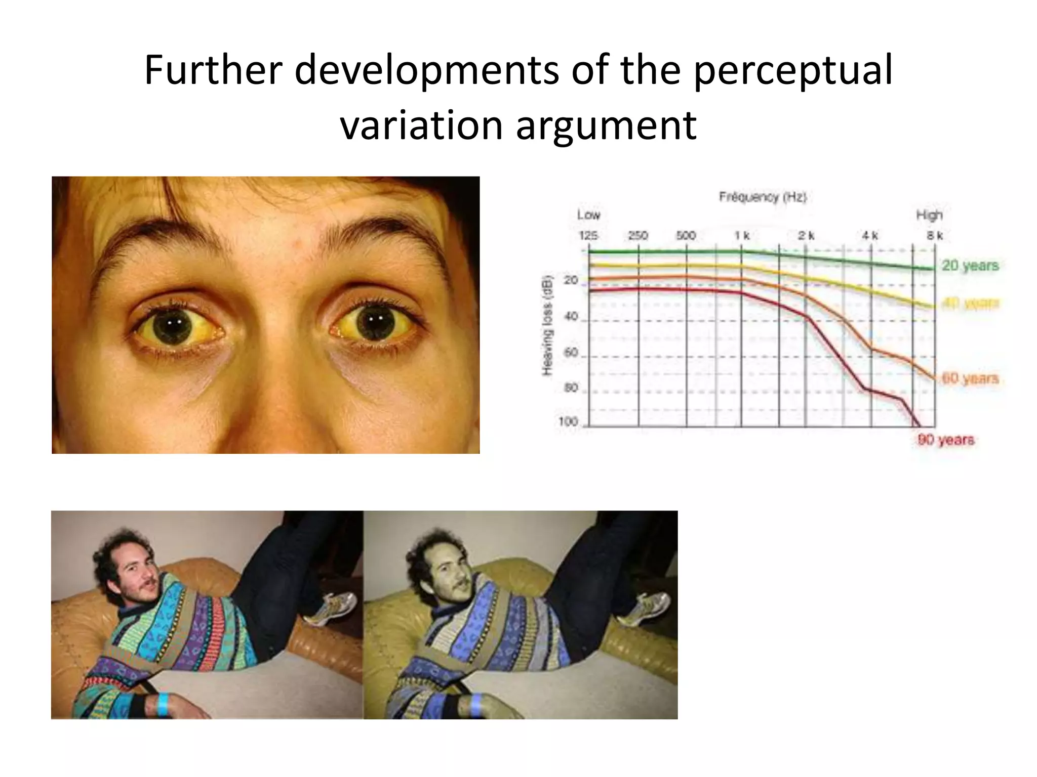 Further developments of the perceptual
variation argument
 