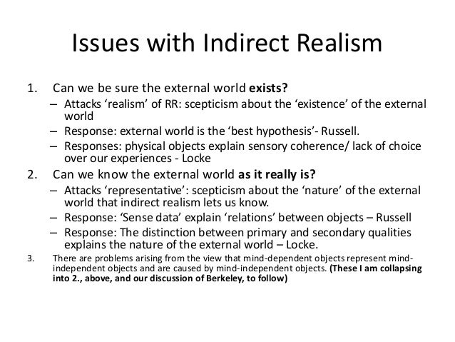 Perception 2016 revision 2. indirect realism part 1