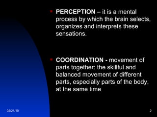 Perception And Coordination | PPT