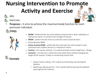Nursing Intervention to Promote Activity and Exercise 